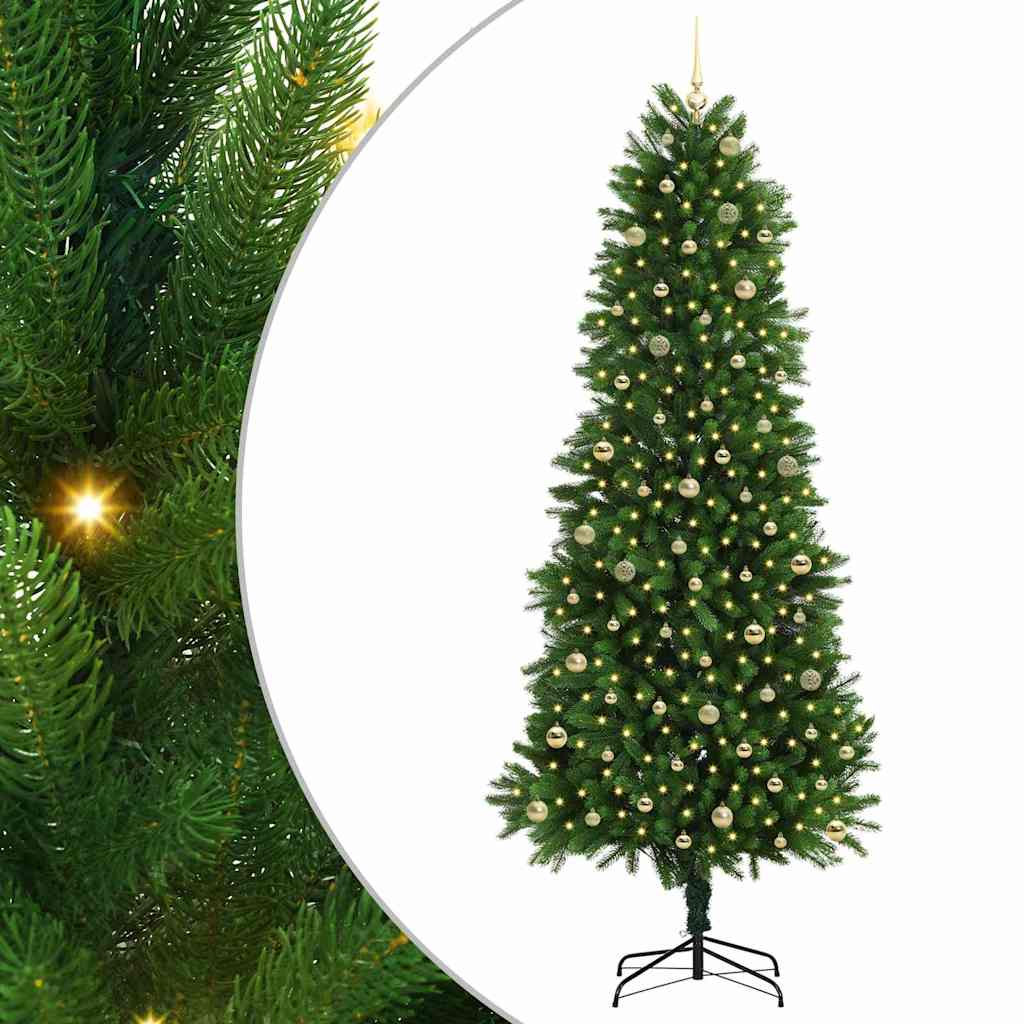 Juletre med 300 LED med stativ grønn 240 cm PE