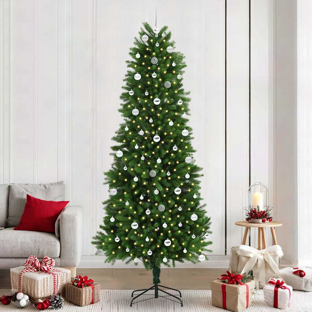 Juletre med 300 LED med stativ grønn 240 cm PE