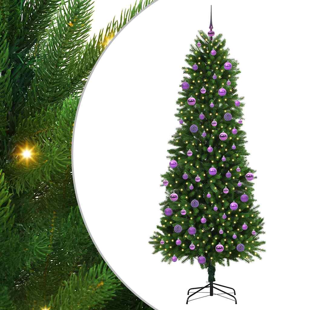 Juletre med 300 LED med stativ grønn 240 cm PE