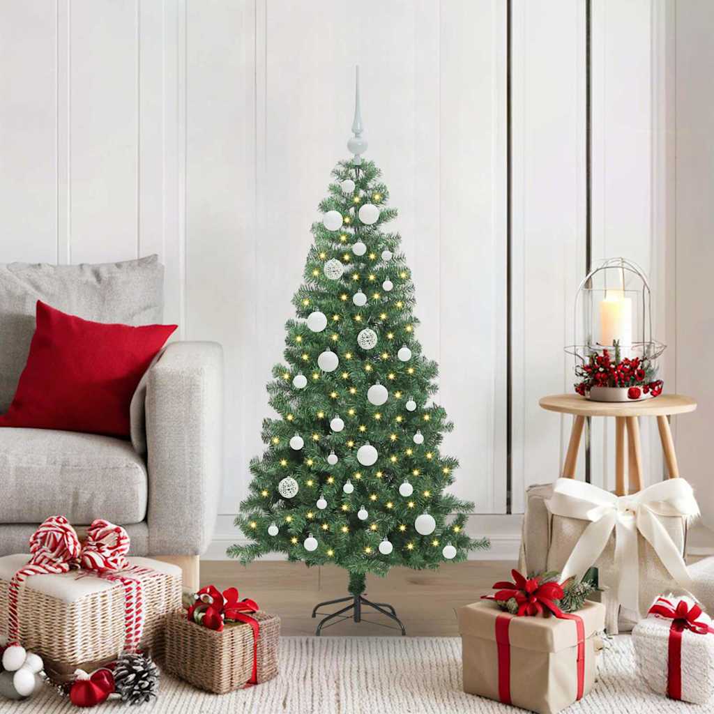 Juletre med 150 LED med stativ grønn 120 cm PVC