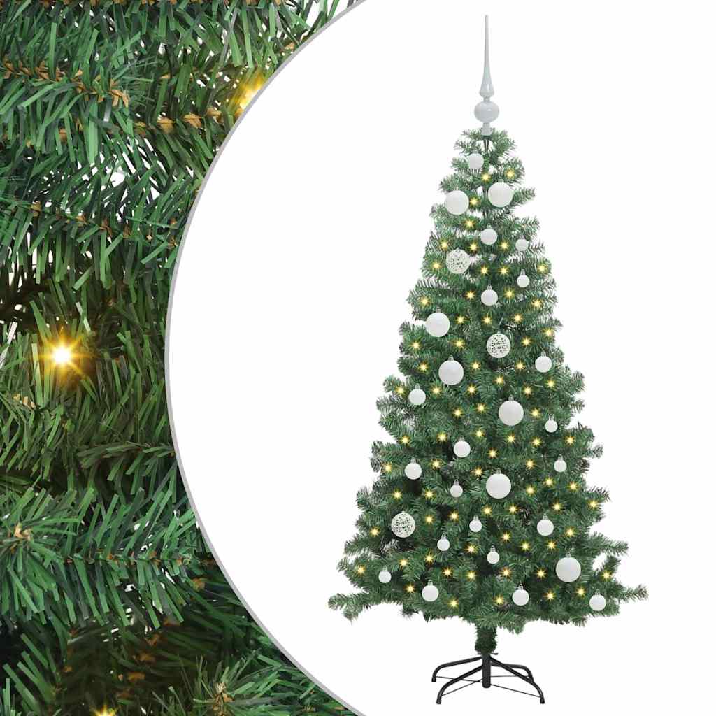 Juletre med 150 LED med stativ grønn 120 cm PVC