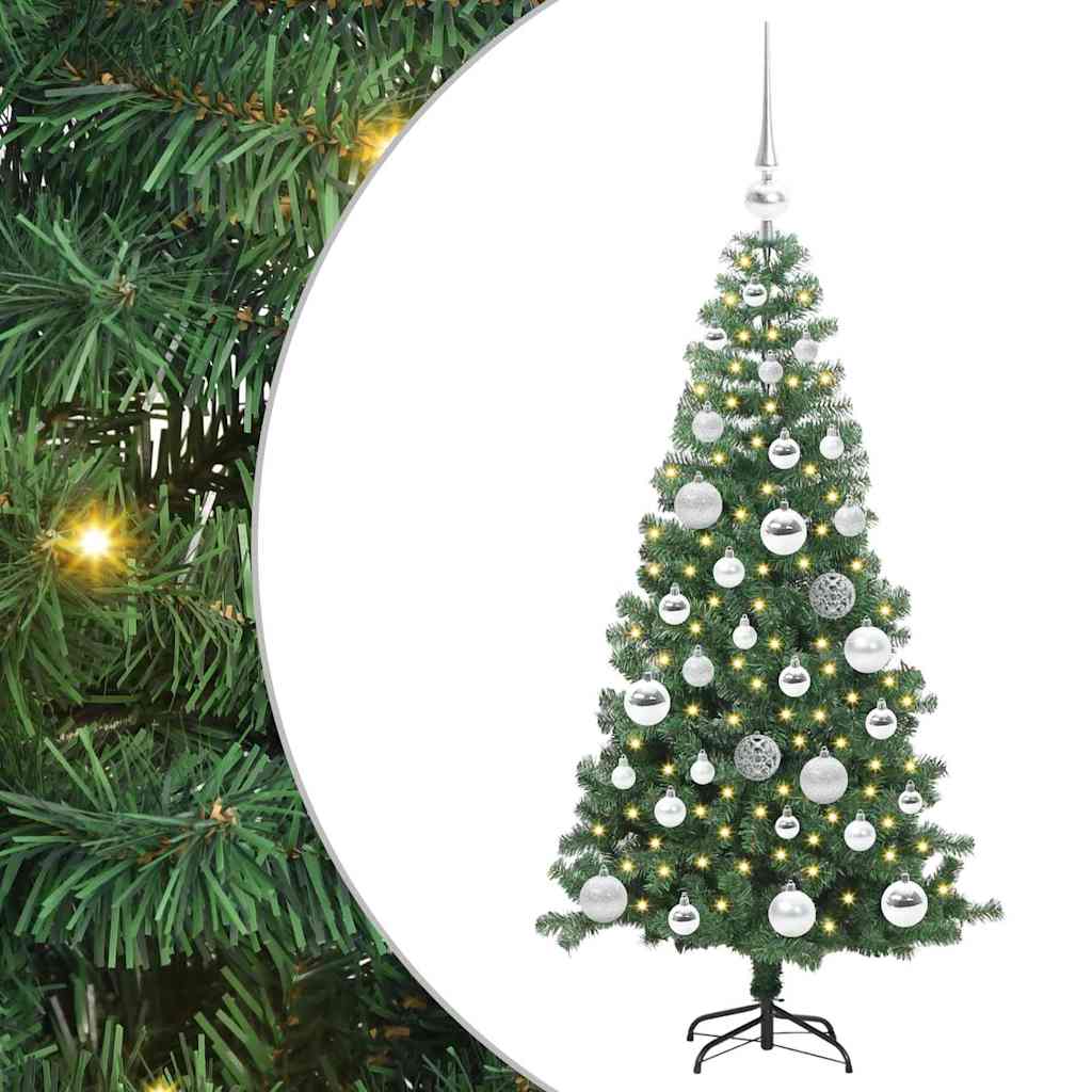 Juletre med 150 LED med stativ grønn 120 cm PVC vidaXL