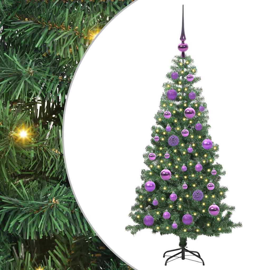 Juletre med 150 LED med stativ grønn 120 cm PVC vidaXL