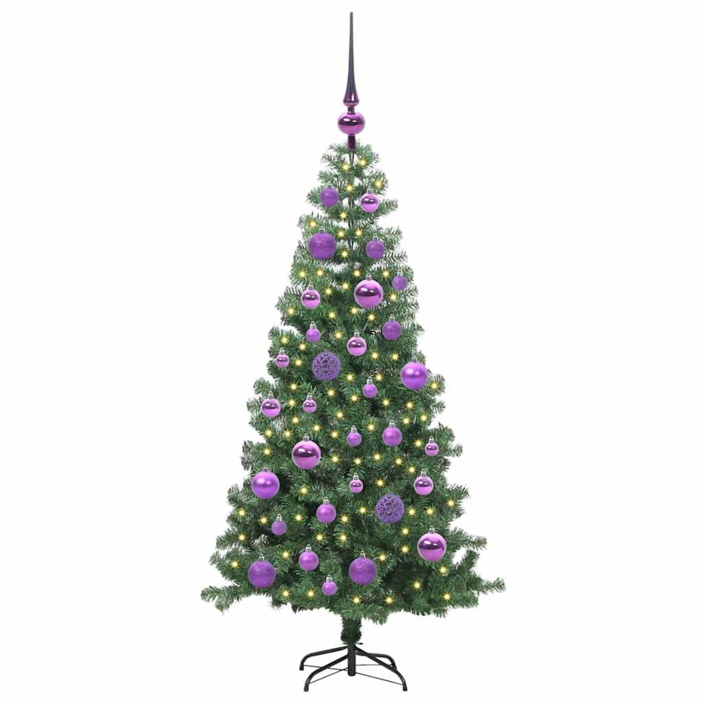 Juletre med 150 LED med stativ grønn 120 cm PVC vidaXL