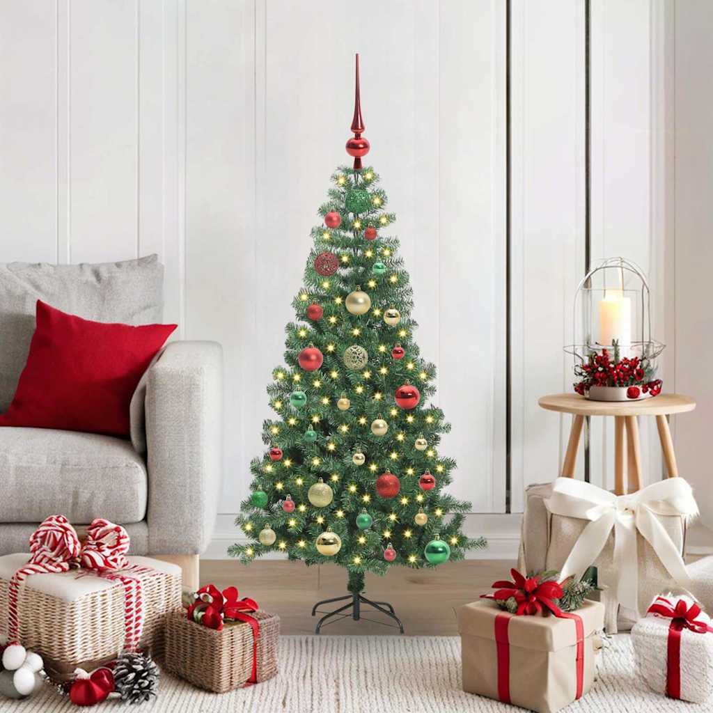 Juletre med 150 LED med stativ grønn 120 cm PVC vidaXL