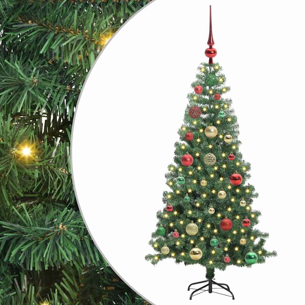 Juletre med 150 LED med stativ grønn 120 cm PVC vidaXL