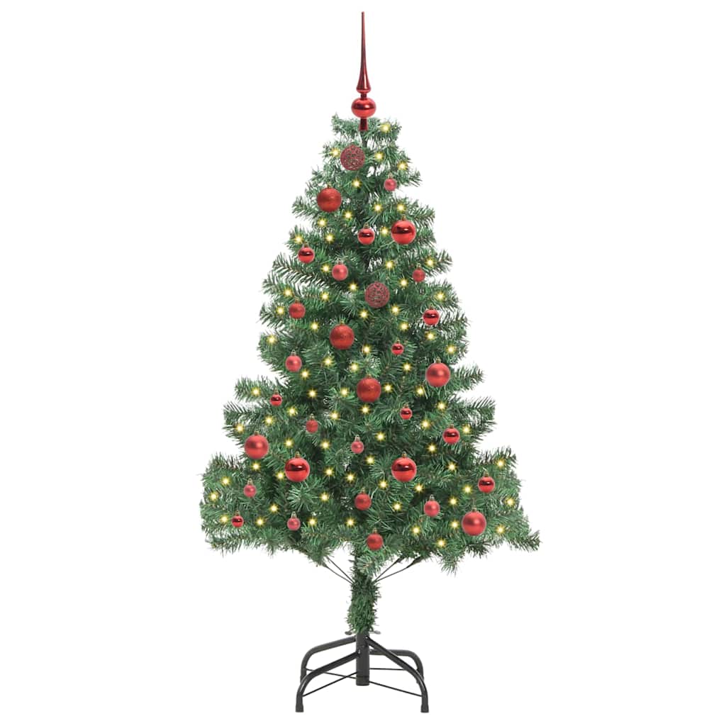 Juletre med 150 LED med stativ grønn 150 cm PVC