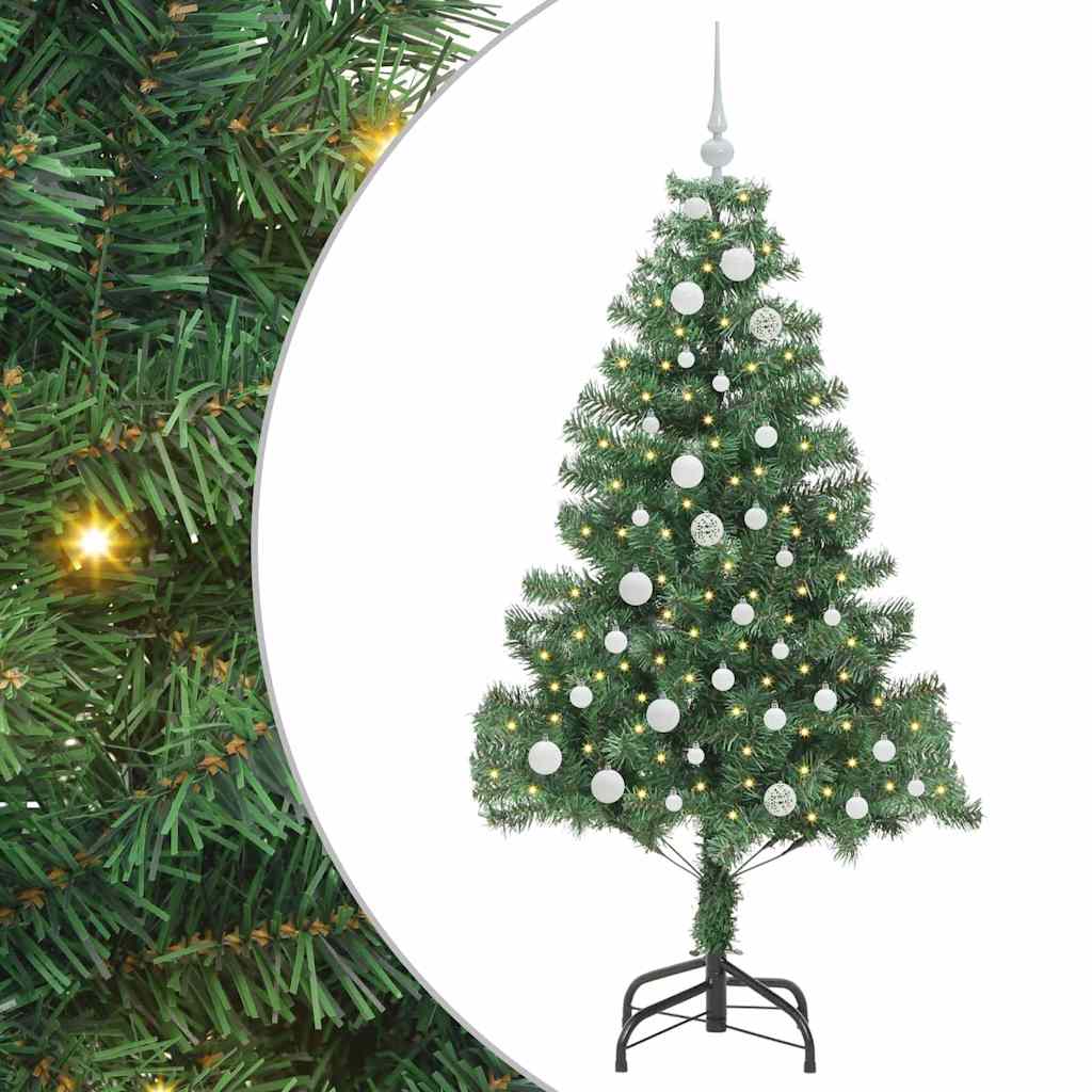 Juletre med 150 LED med stativ grønn 150 cm PVC