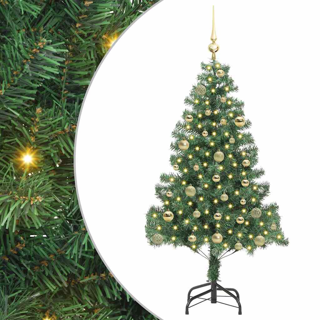 Juletre med 150 LED med stativ grønn 150 cm PVC