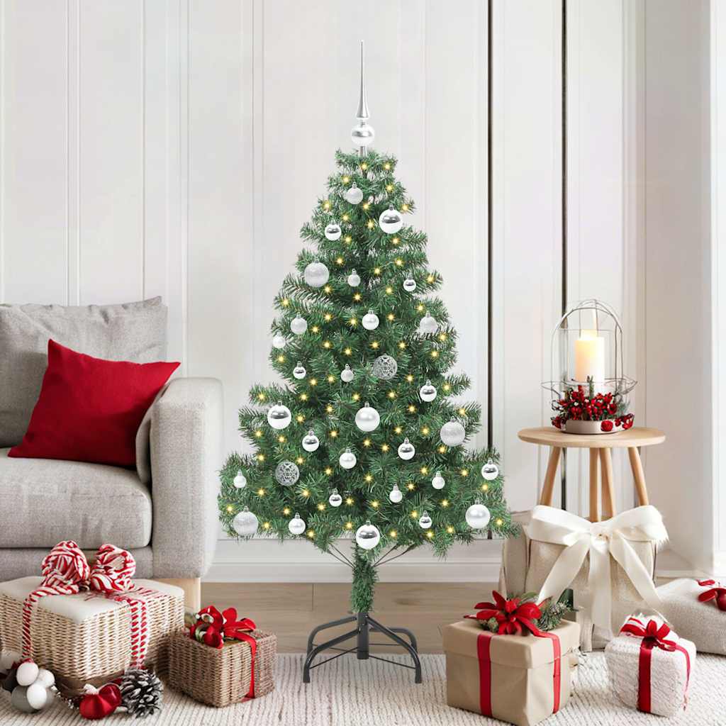 Juletre med 150 LED med stativ grønn 150 cm PVC