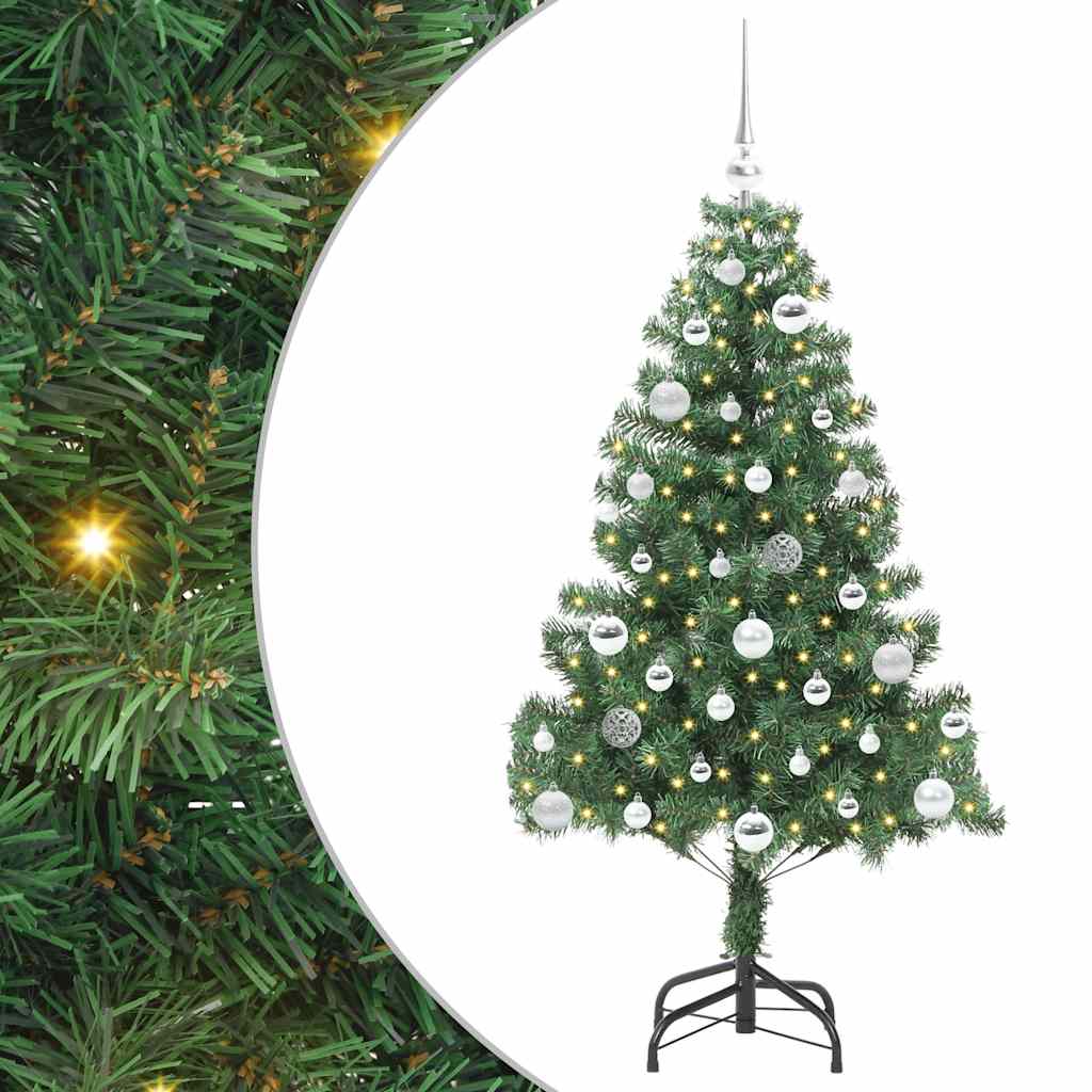 Juletre med 150 LED med stativ grønn 150 cm PVC