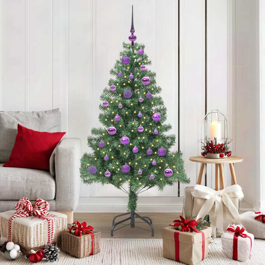 Juletre med 150 LED med stativ grønn 150 cm PVC