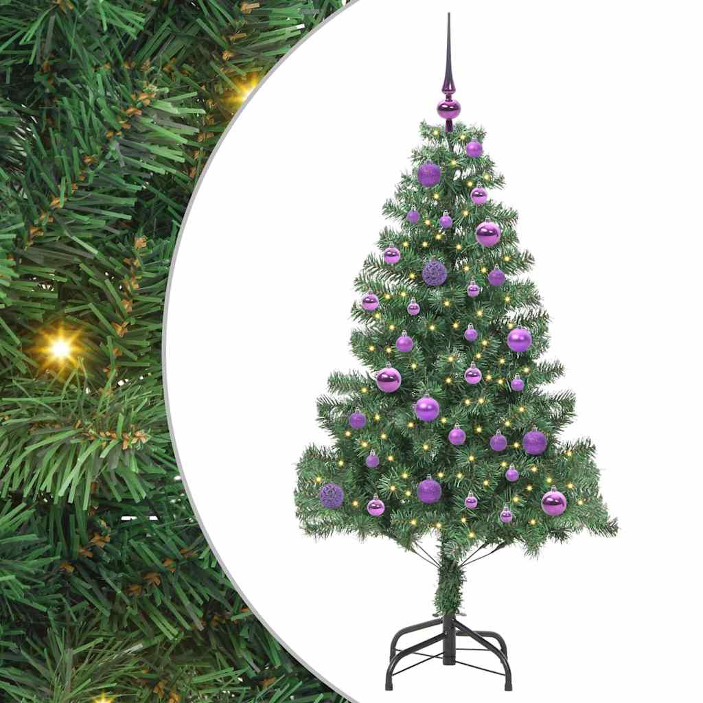 Juletre med 150 LED med stativ grønn 150 cm PVC