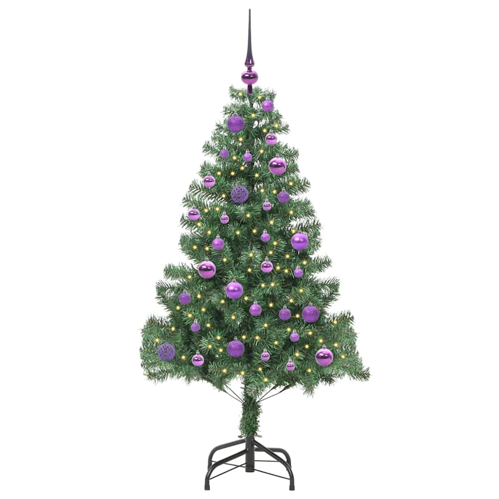 Juletre med 150 LED med stativ grønn 150 cm PVC