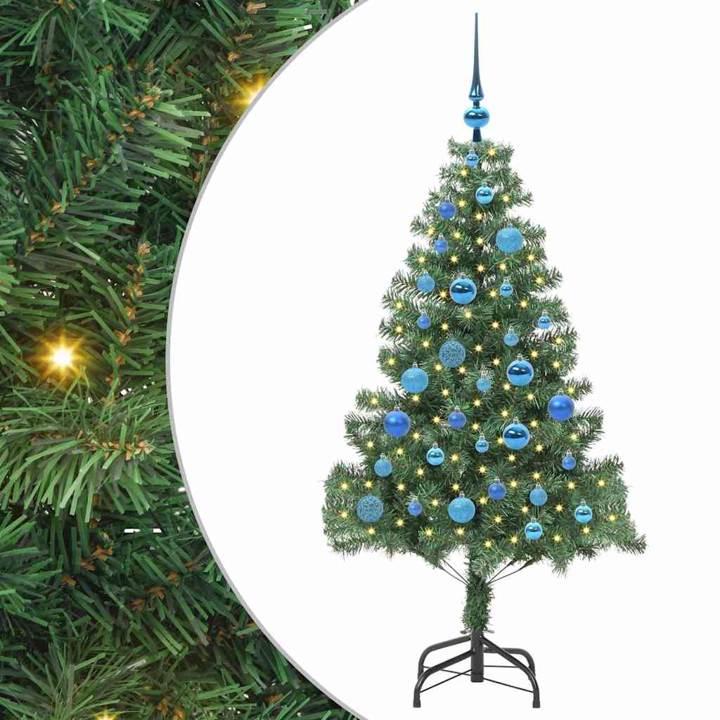 Juletre med 150 LED med stativ grønn 150 cm PVC