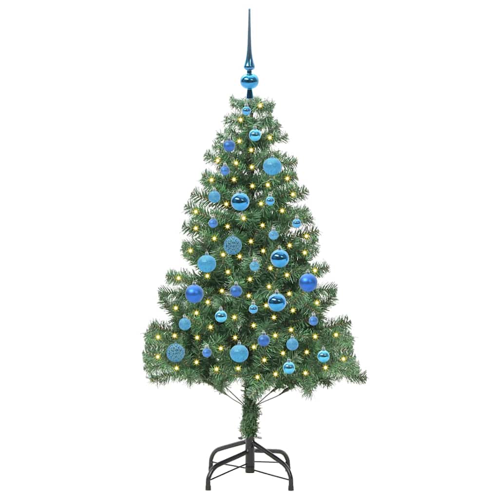 Juletre med 150 LED med stativ grønn 150 cm PVC