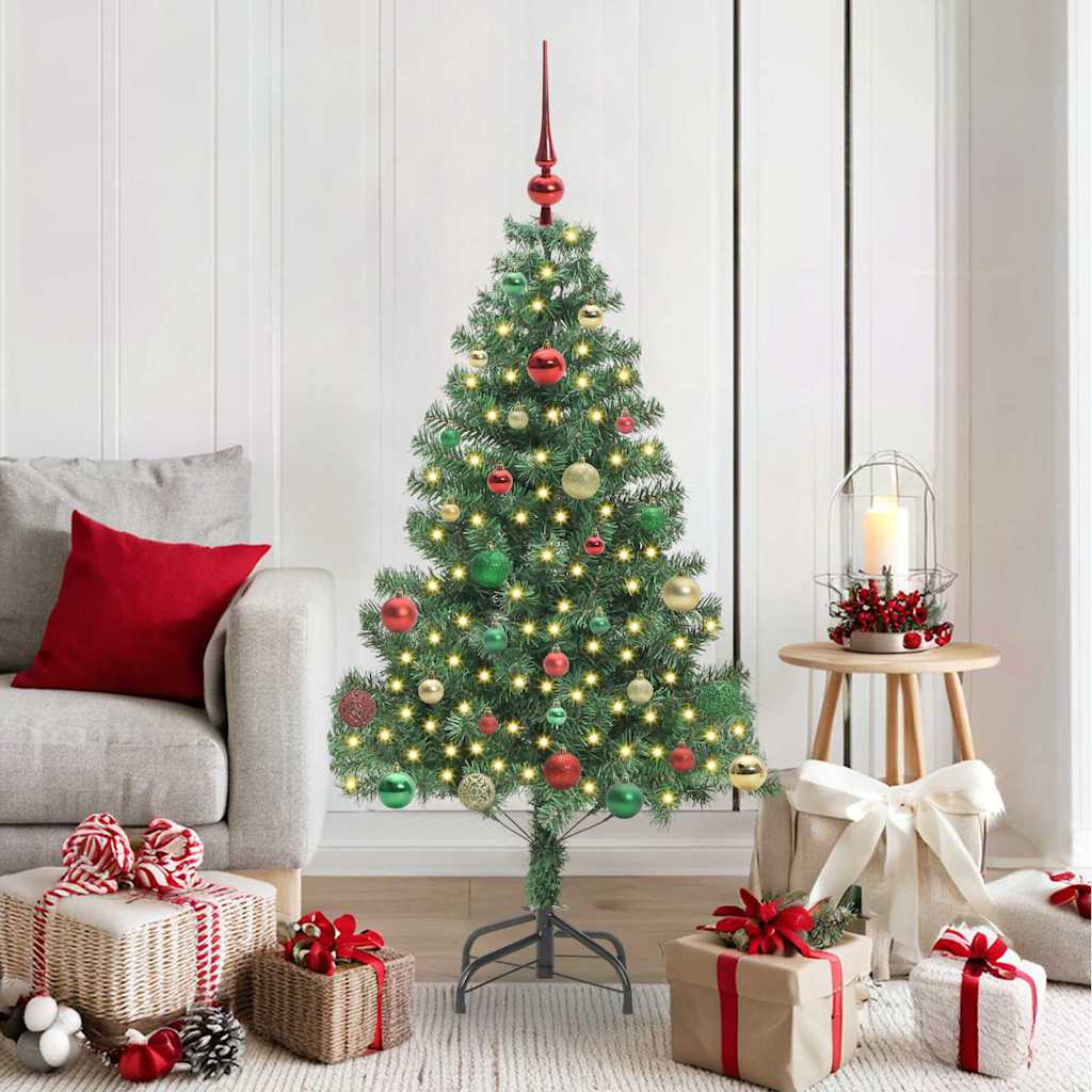 Juletre med 150 LED med stativ grønn 150 cm PVC