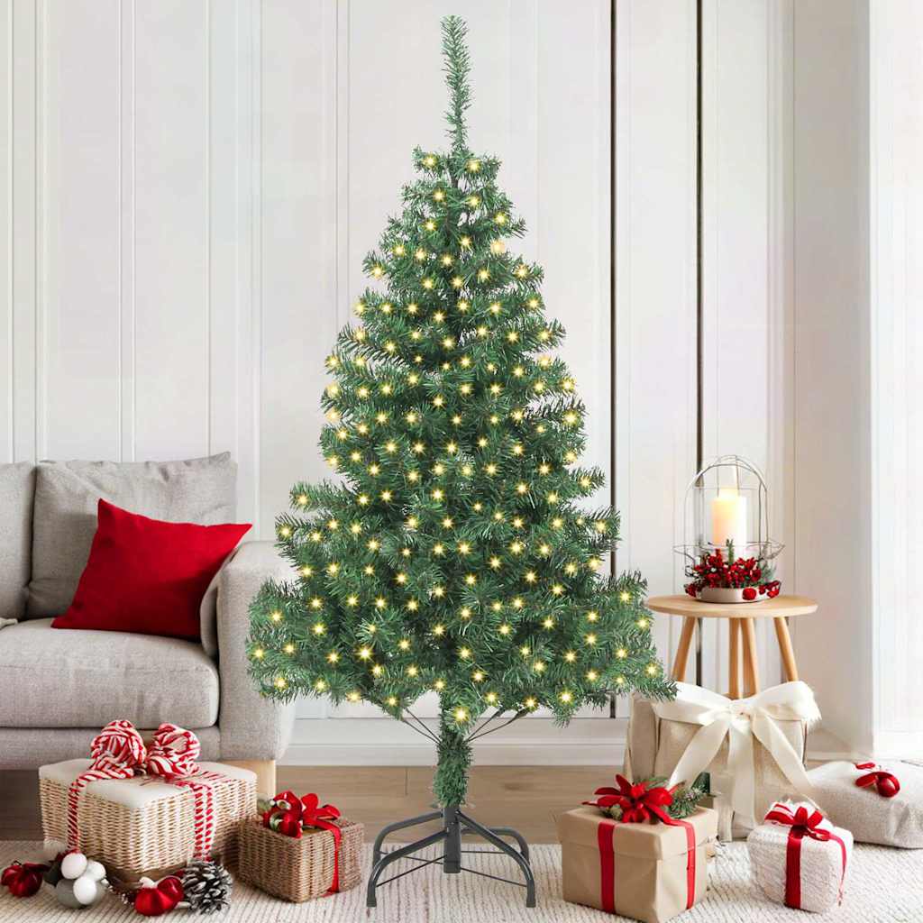 Juletre med 300 LED med stativ grønn 180 cm PVC