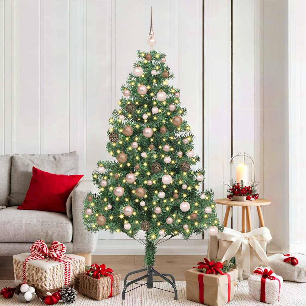 Juletre med 300 LED med stativ grønn 180 cm PVC