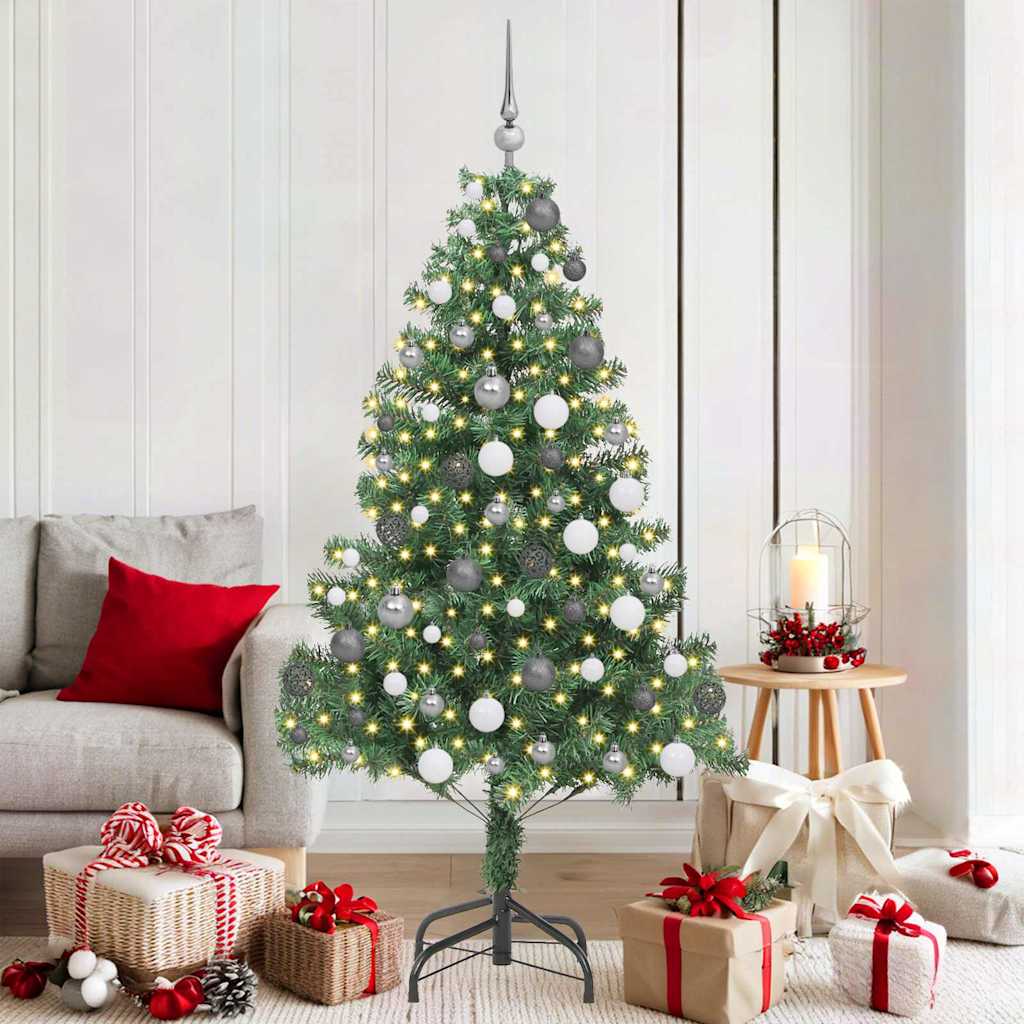 Juletre med 300 LED med stativ grønn 180 cm PVC