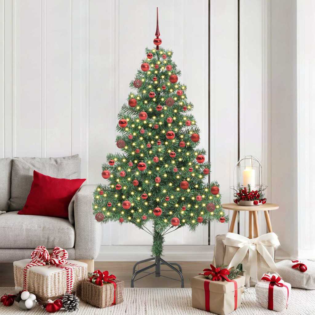 Juletre med 300 LED med stativ grønn 180 cm PVC
