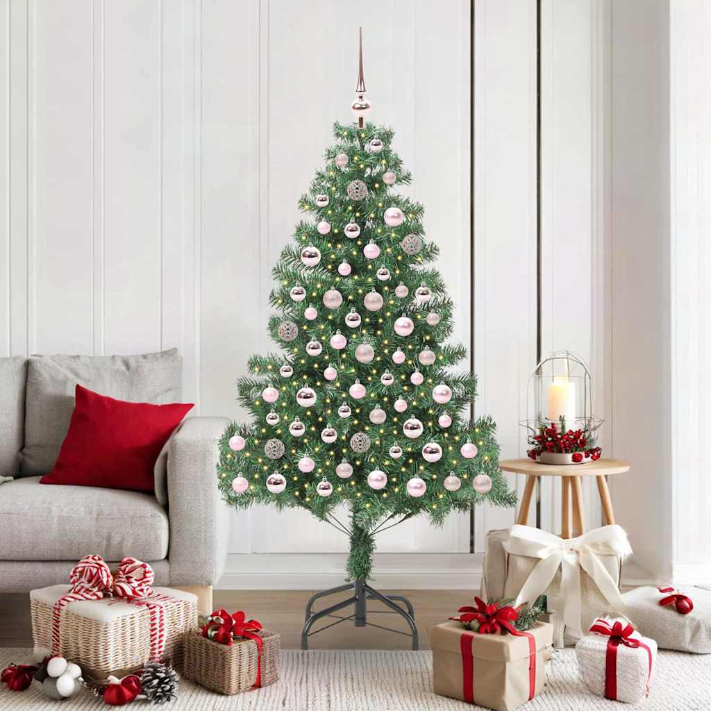 Juletre med 300 LED med stativ grønn 180 cm PVC