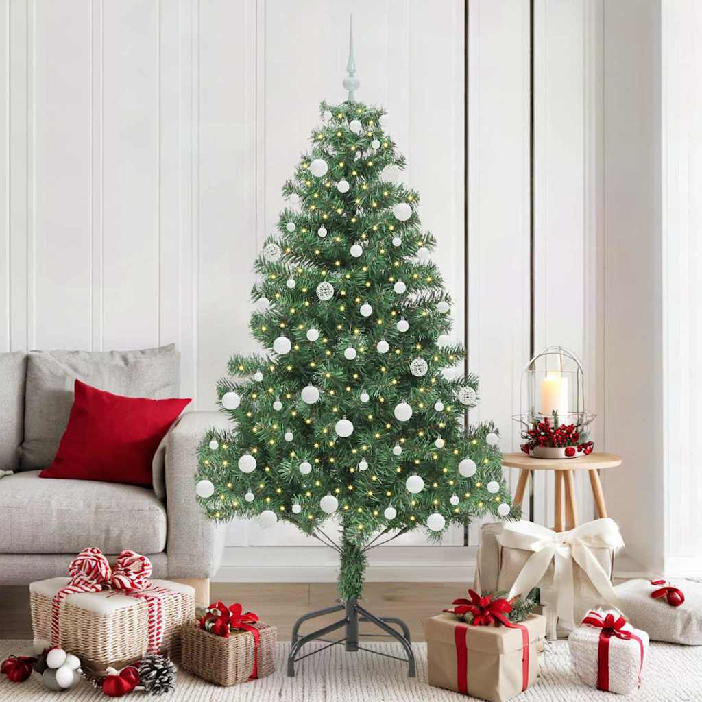 Juletre med 300 LED med stativ grønn 180 cm PVC