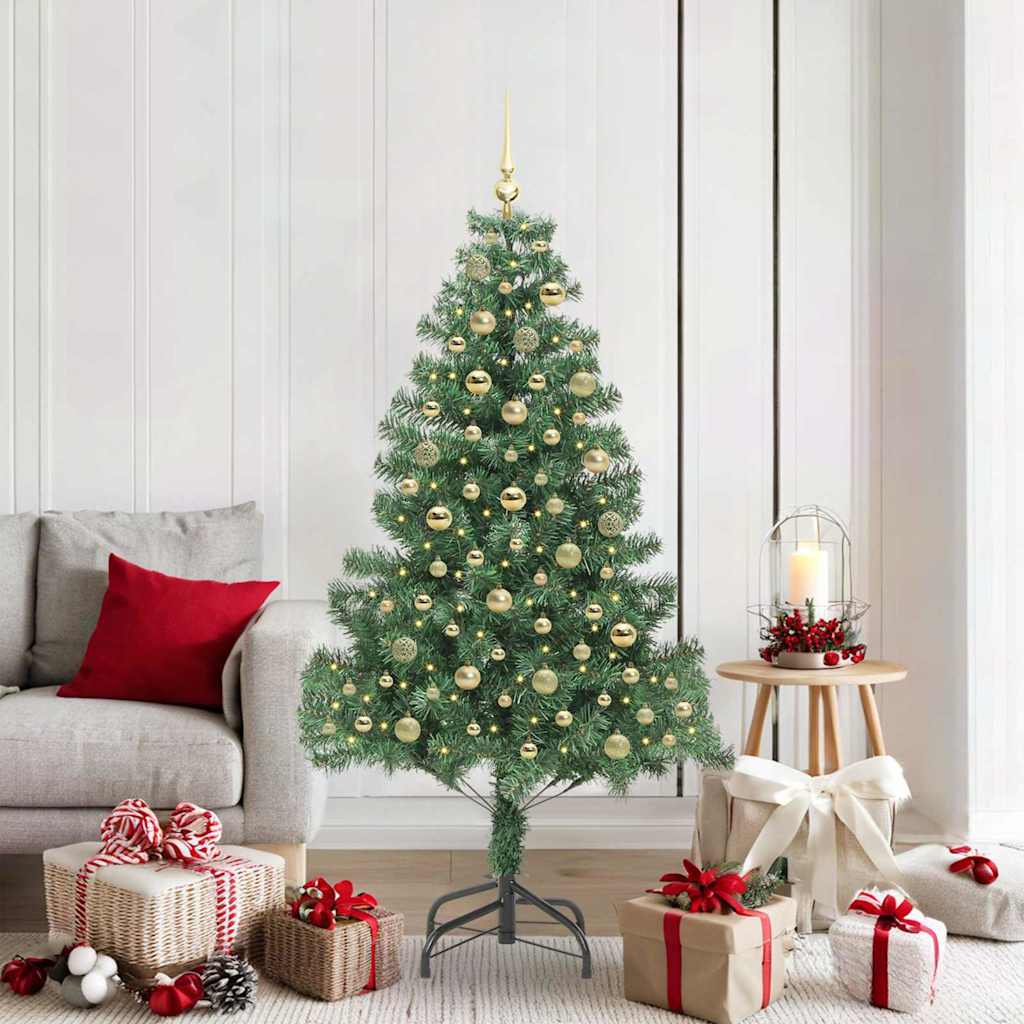 Juletre med 300 LED med stativ grønn 180 cm PVC