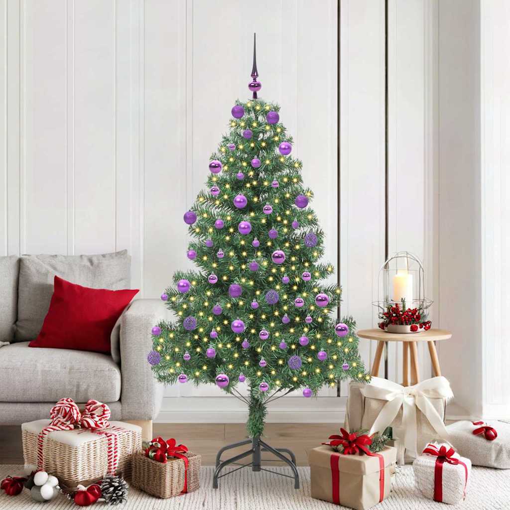 Juletre med 300 LED med stativ grønn 180 cm PVC