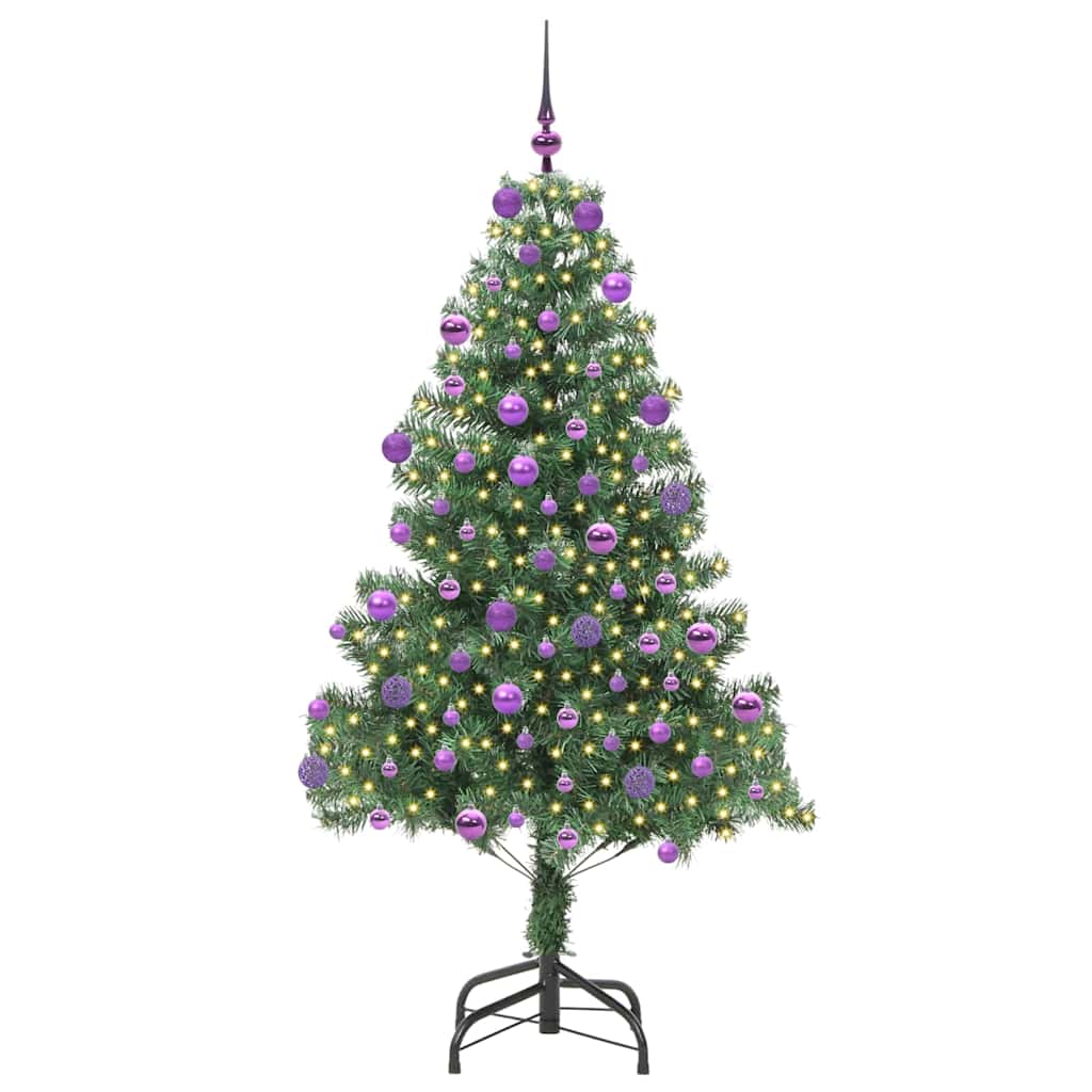 Juletre med 300 LED med stativ grønn 180 cm PVC