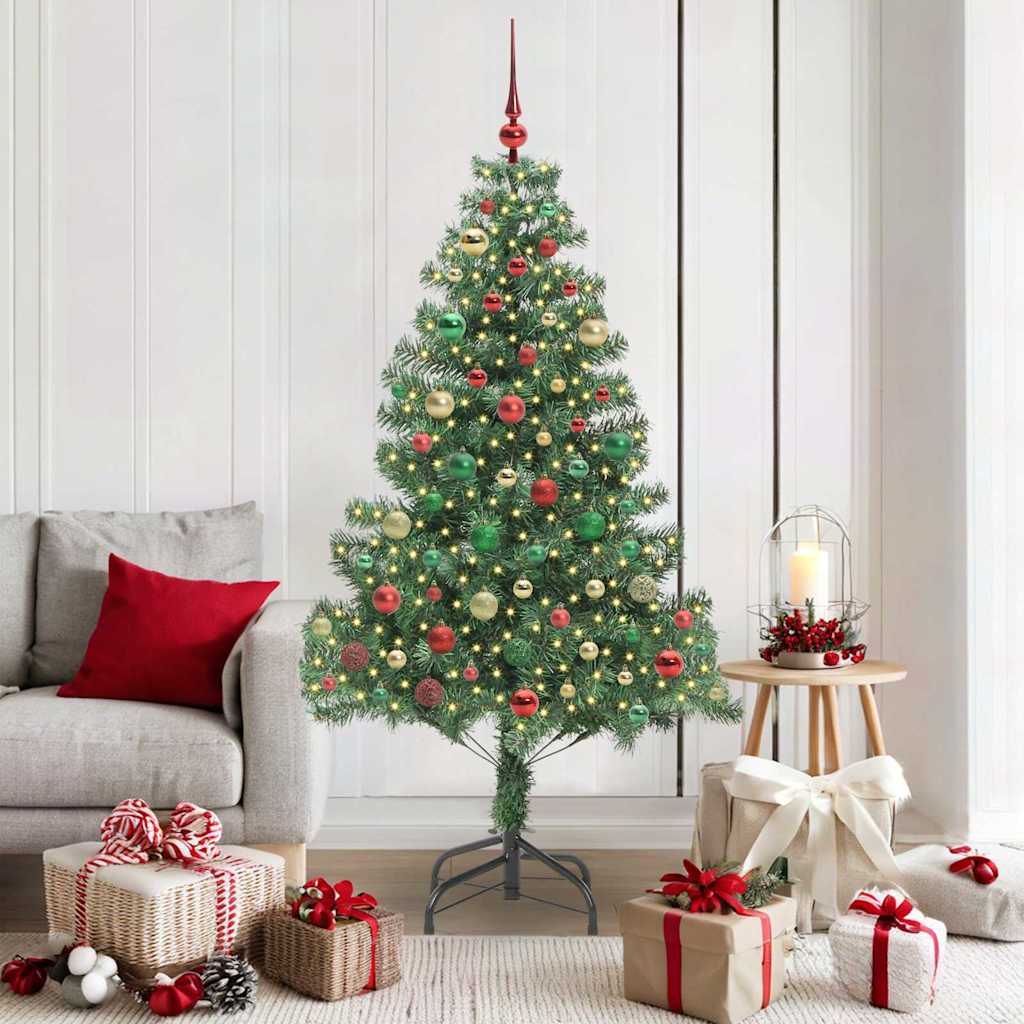 Juletre med 300 LED med stativ grønn 180 cm PVC