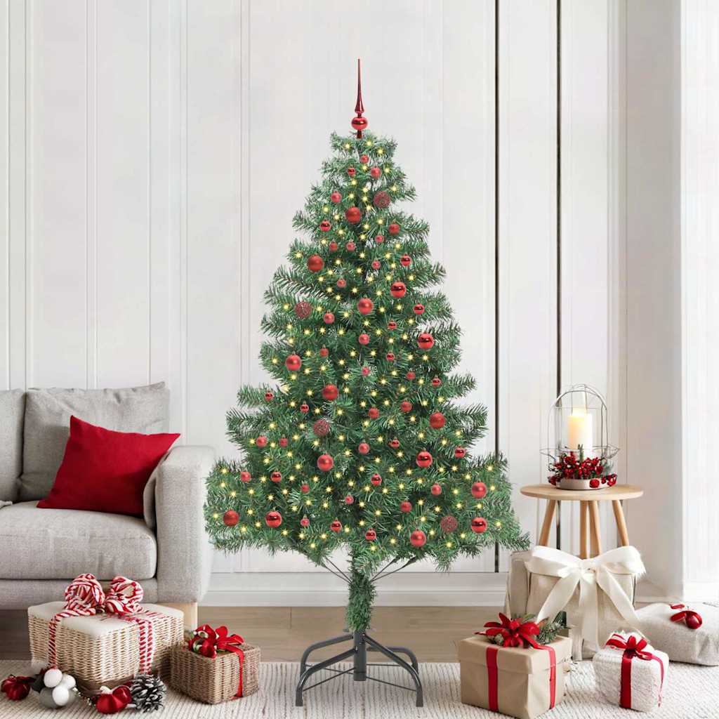 Juletre med 300 LED med stativ grønn 210 cm PVC