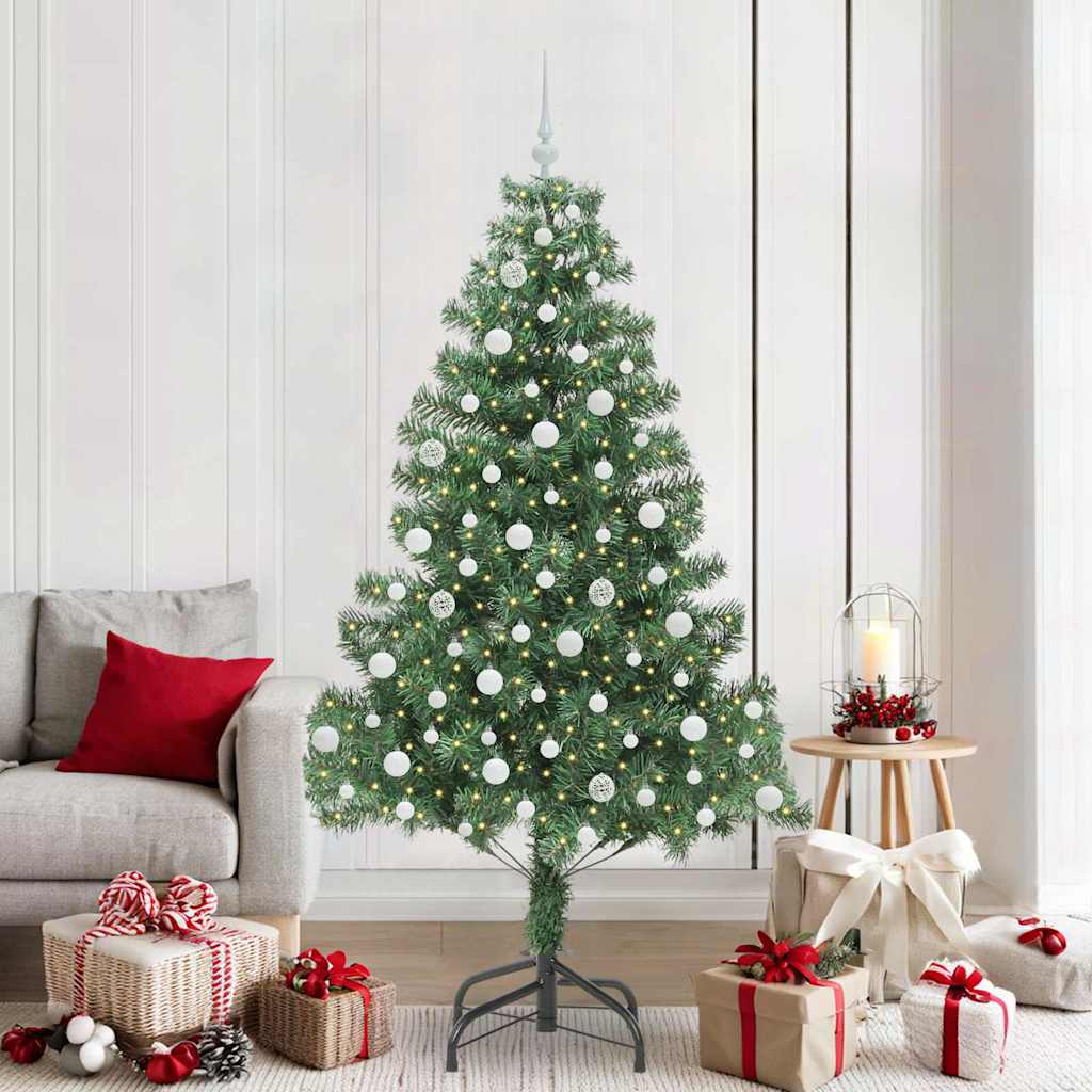 Juletre med 300 LED med stativ grønn 210 cm PVC