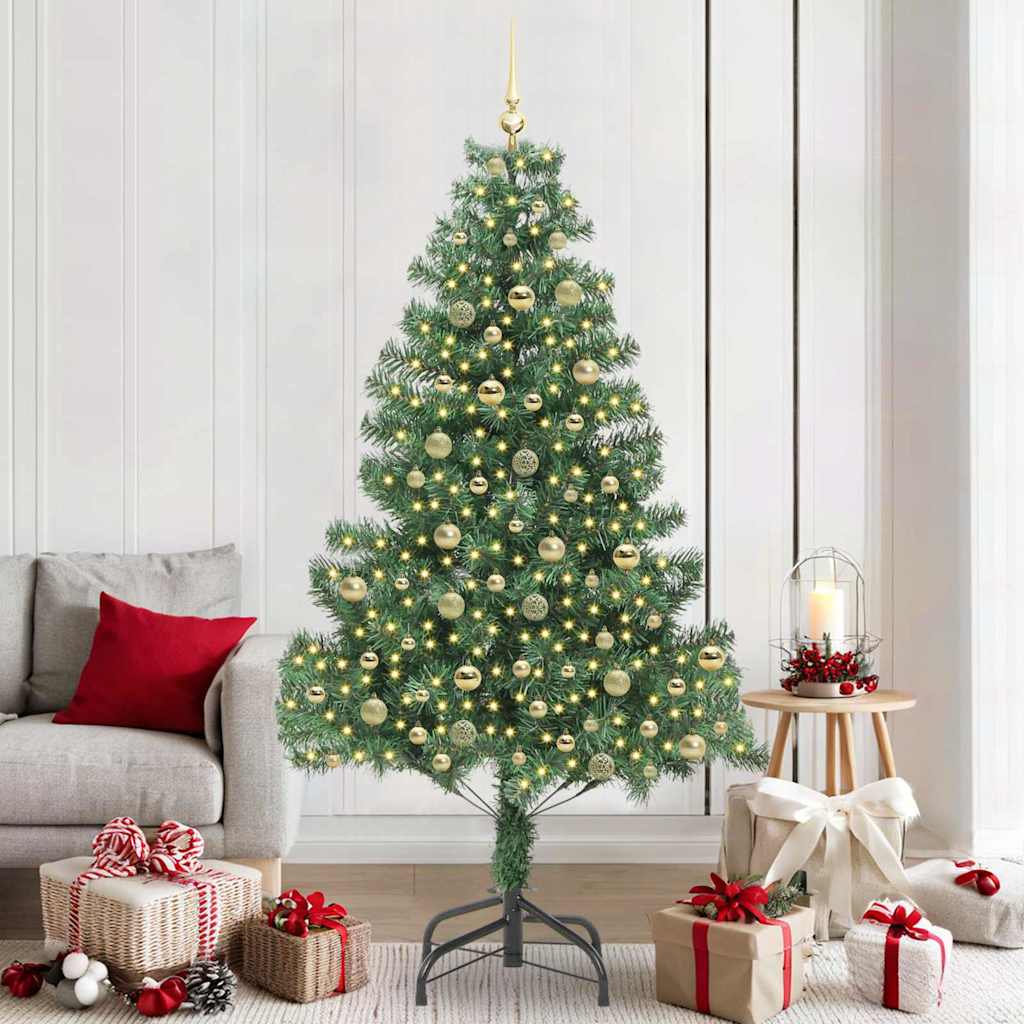 Juletre med 300 LED med stativ grønn 210 cm PVC