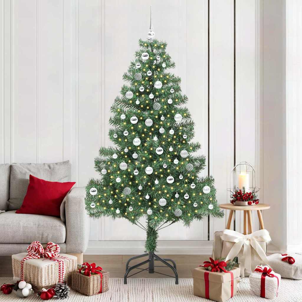 Juletre med 300 LED med stativ grønn 210 cm PVC
