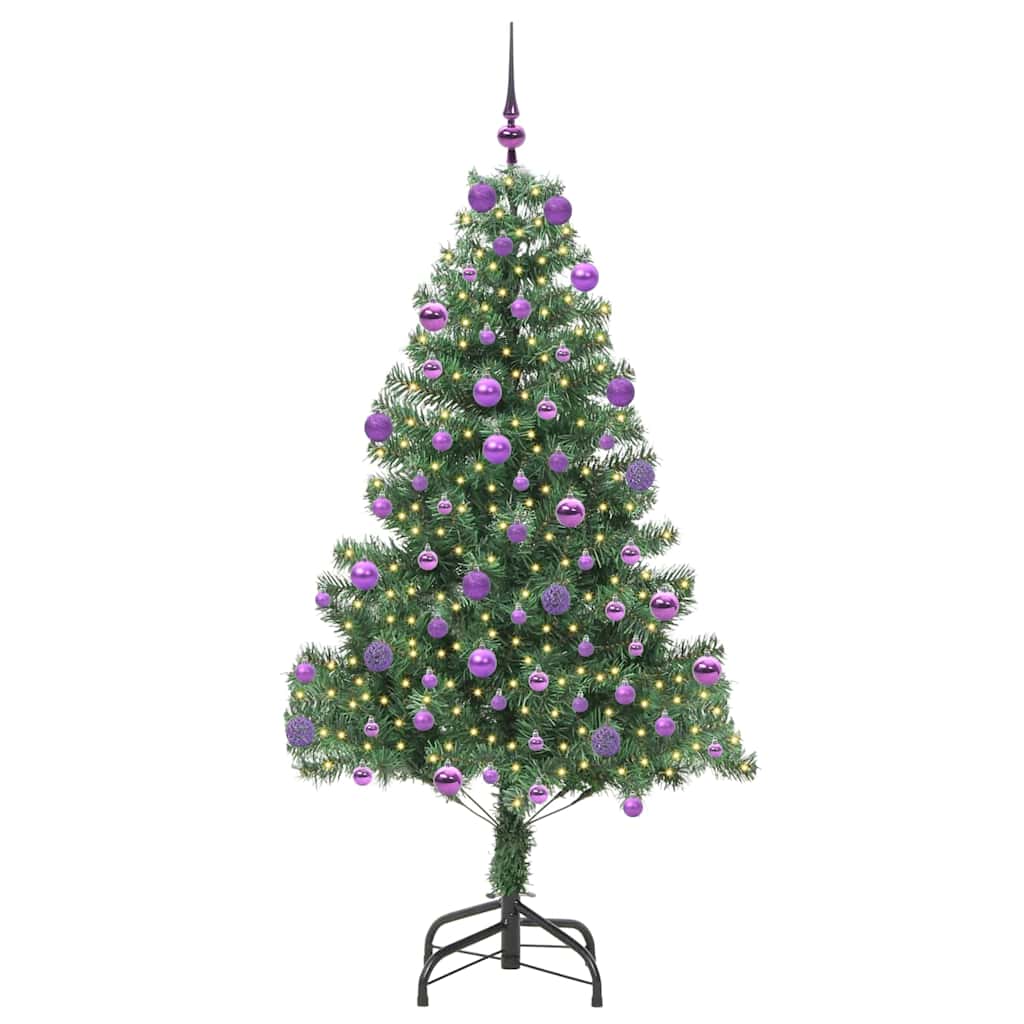 Juletre med 300 LED med stativ grønn 210 cm PVC