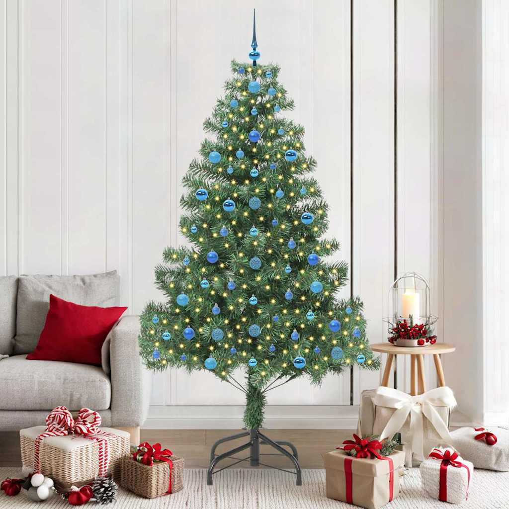 Juletre med 300 LED med stativ grønn 210 cm PVC