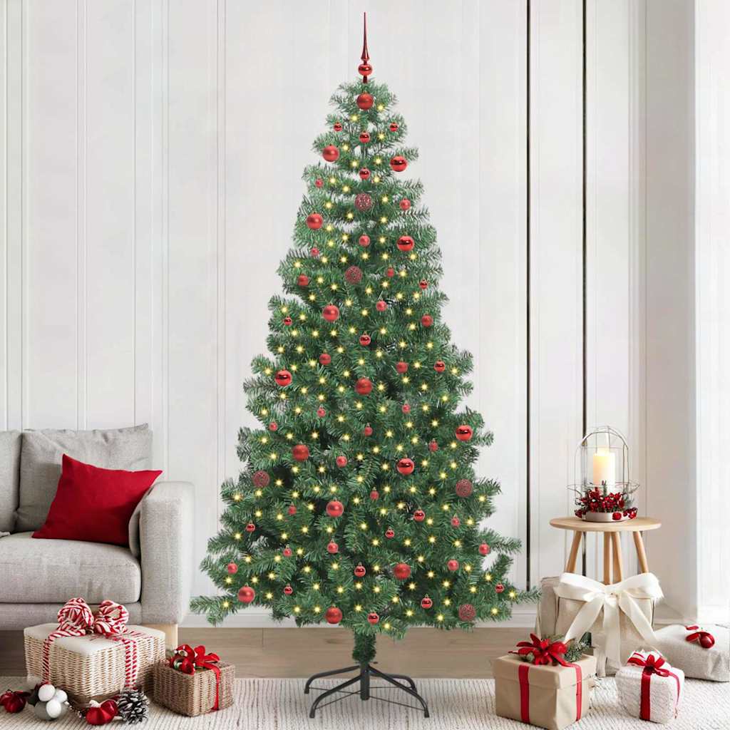 Juletre med 300 LED med stativ grønn 240 cm PVC