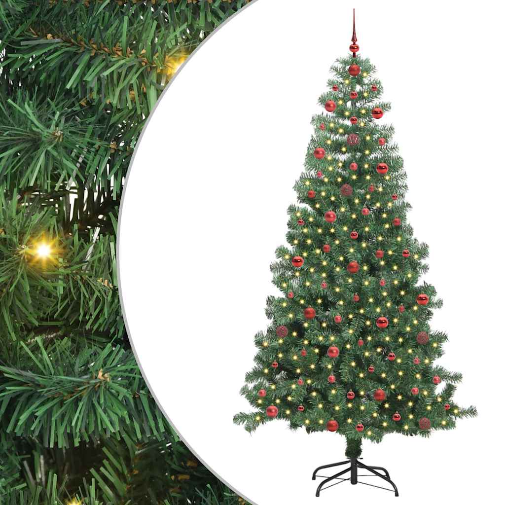Juletre med 300 LED med stativ grønn 240 cm PVC