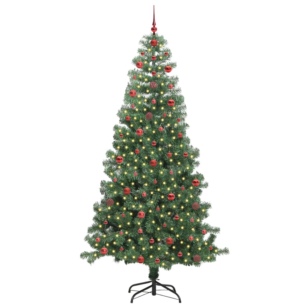 Juletre med 300 LED med stativ grønn 240 cm PVC