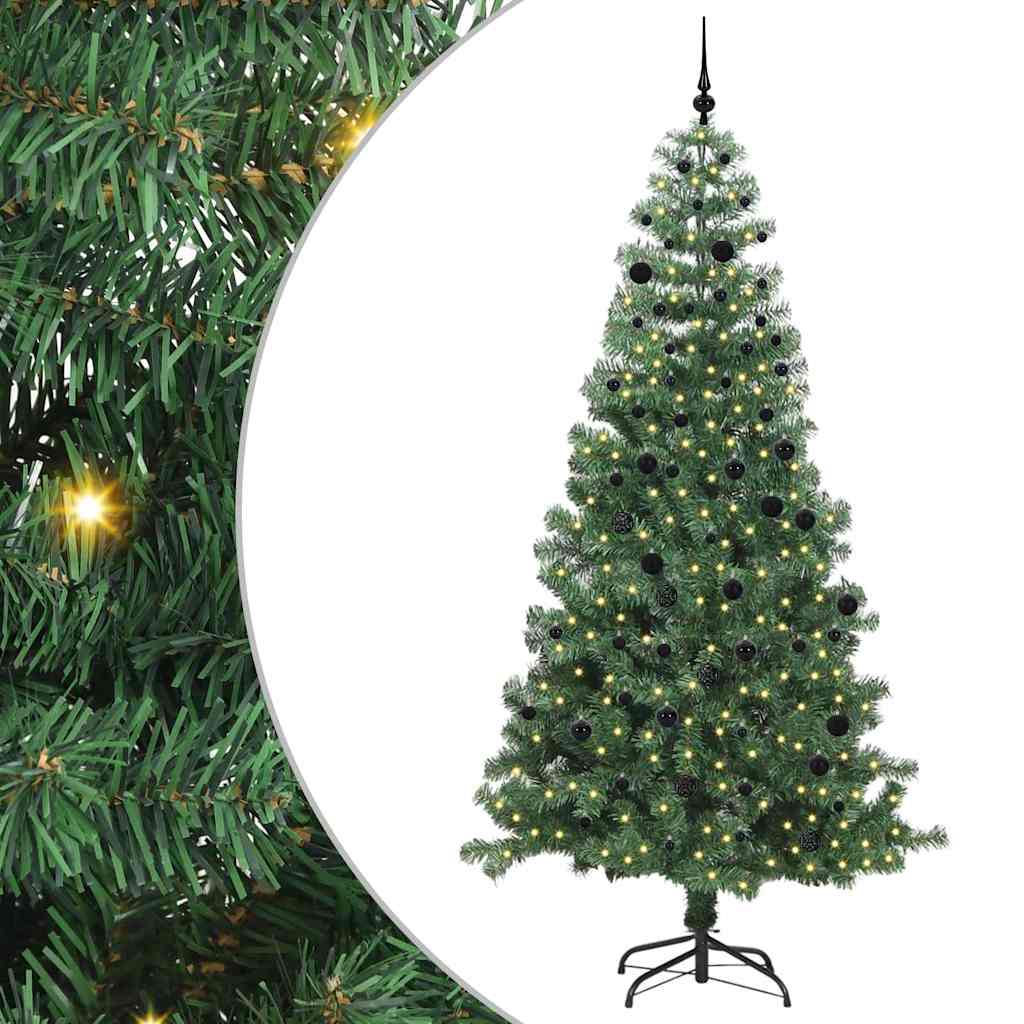 Juletre med 300 LED med stativ grønn 240 cm PVC