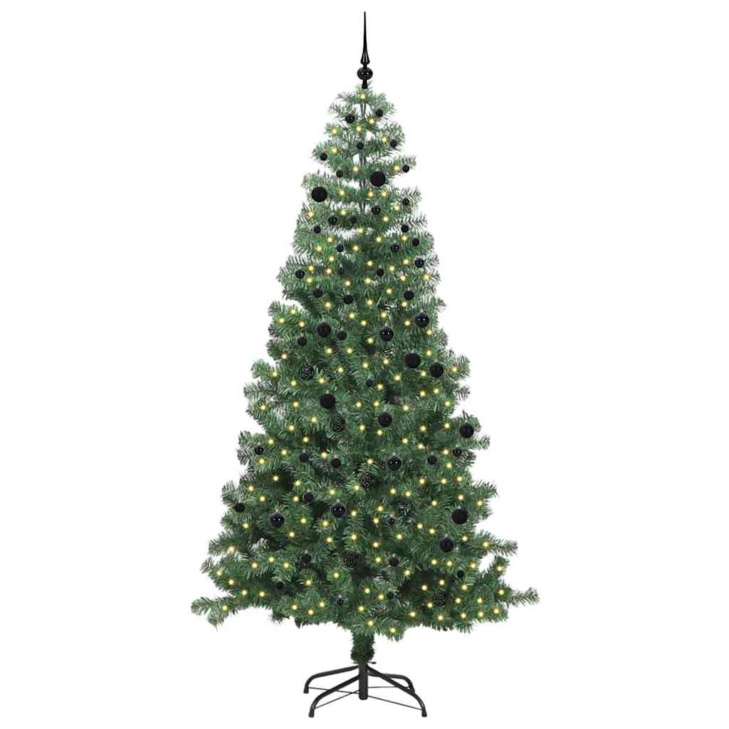 Juletre med 300 LED med stativ grønn 240 cm PVC