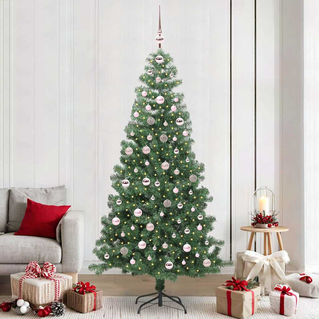 Juletre med 300 LED med stativ grønn 240 cm PVC