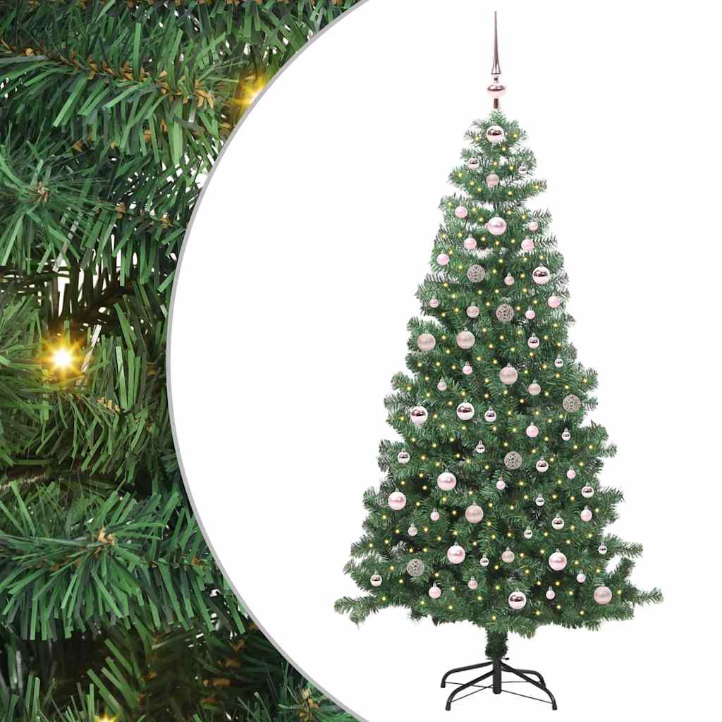 Juletre med 300 LED med stativ grønn 240 cm PVC