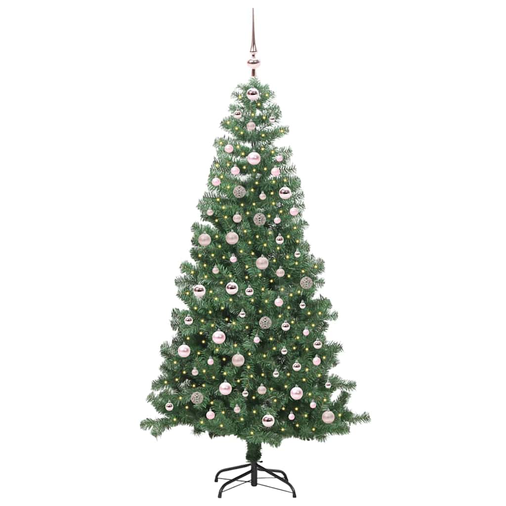 Juletre med 300 LED med stativ grønn 240 cm PVC