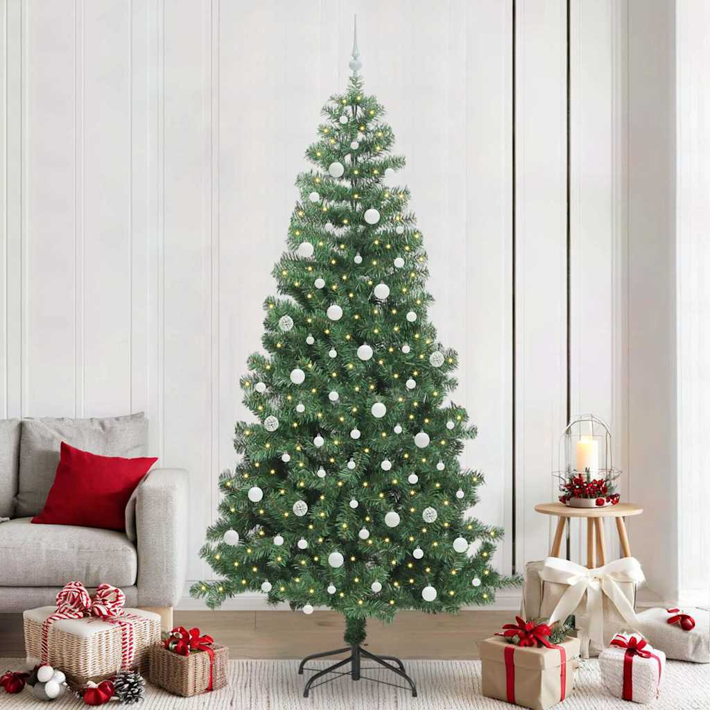 Juletre med 300 LED med stativ grønn 240 cm PVC