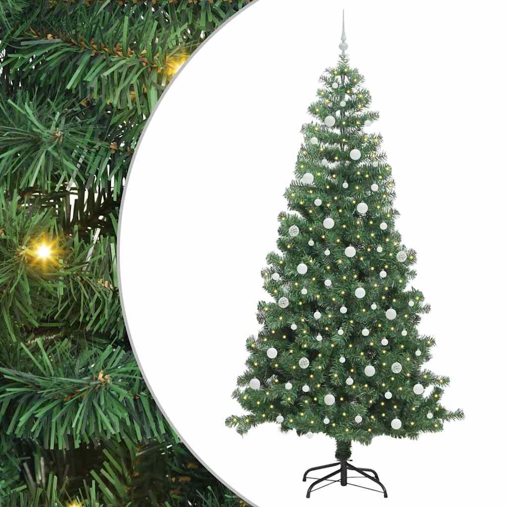 Juletre med 300 LED med stativ grønn 240 cm PVC