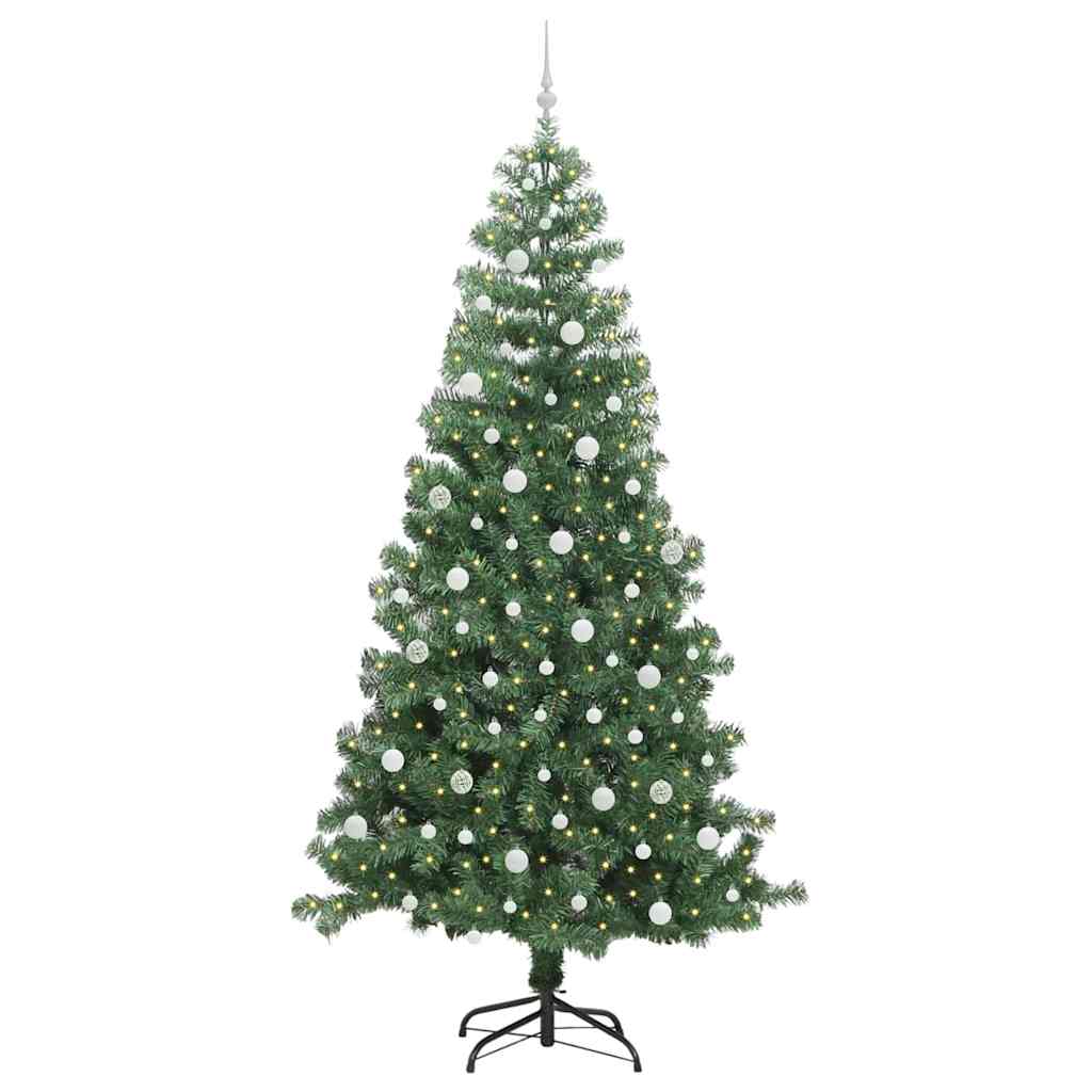 Juletre med 300 LED med stativ grønn 240 cm PVC