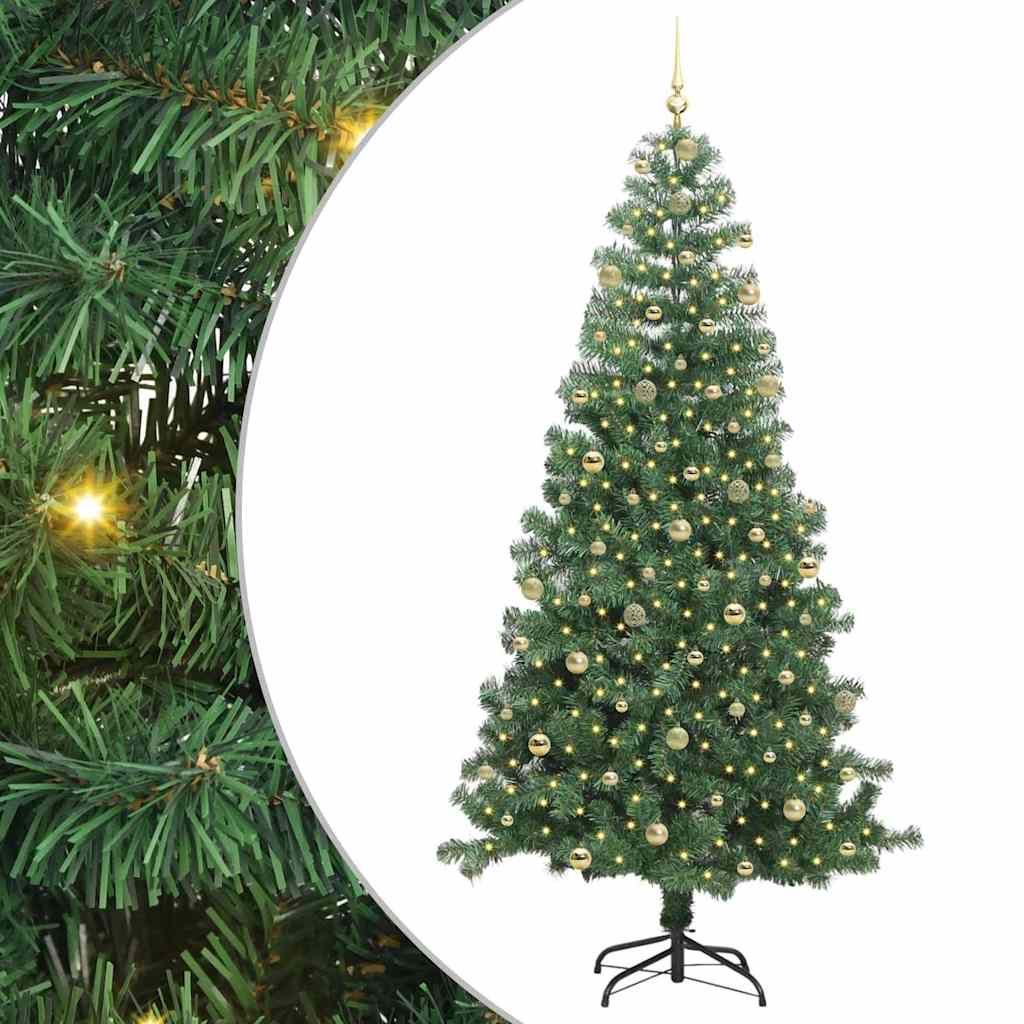 Juletre med 300 LED med stativ grønn 240 cm PVC