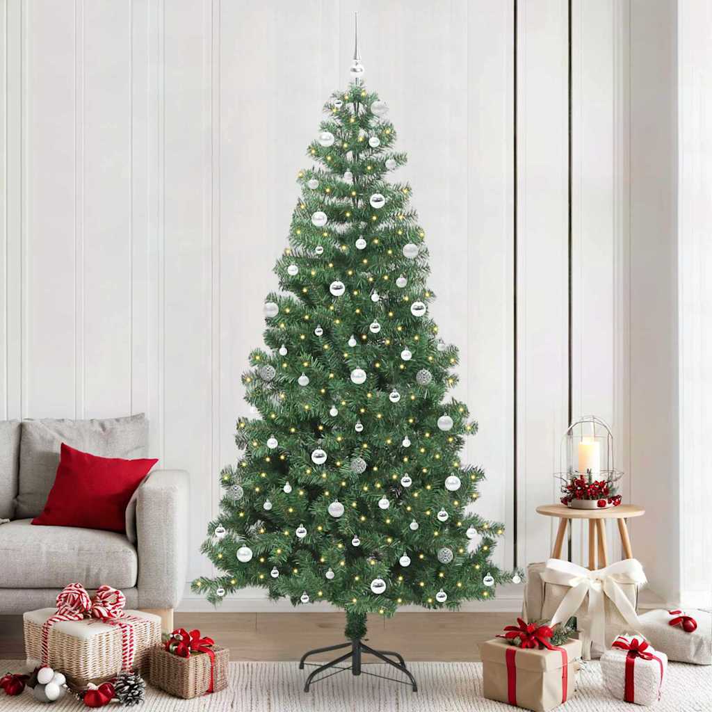 Juletre med 300 LED med stativ grønn 240 cm PVC